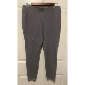 Chico's Pants So Slimming Houndstooth Ankle‎ Sz 1 (8) Slim Leg Black White